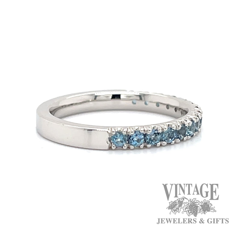 Aquamarine 14k white gold ring band