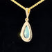 Black opal and diamond 14k gold pendant back