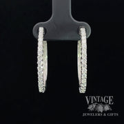 1.25 CTW diamond hinged 14kw gold 28 mm hoop earrings