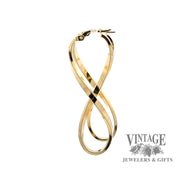 Infinity 14ky gold twisted drop earrings side
