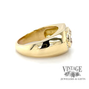 Shield shaped brown diamond 18ky gold ring side