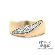 Torn diamond 14ky gold ring