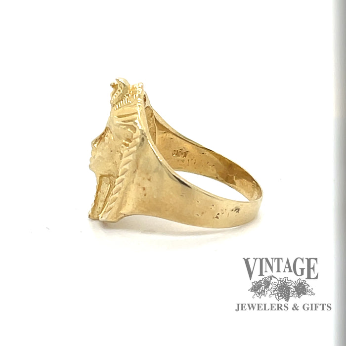 Egyptian Pharoah Ring in 14k Yellow Gold