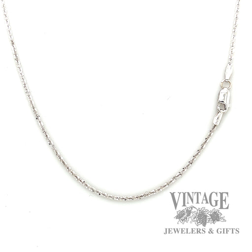 20” 14k white gold tinsel link chain necklace