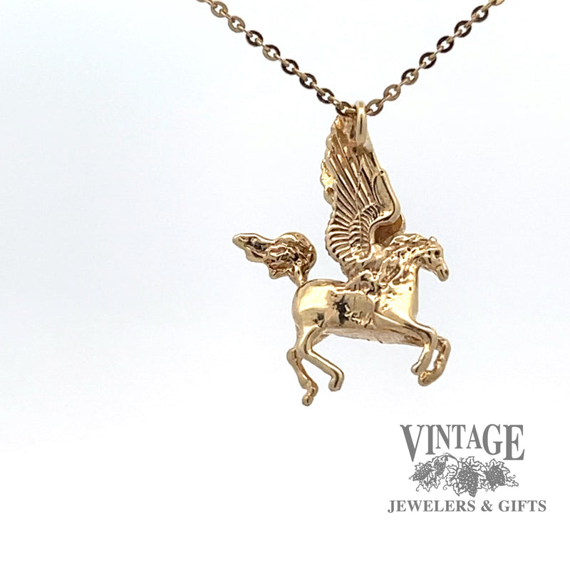 Pegasus Pendant/Charm in 14k Yellow Gold BACK