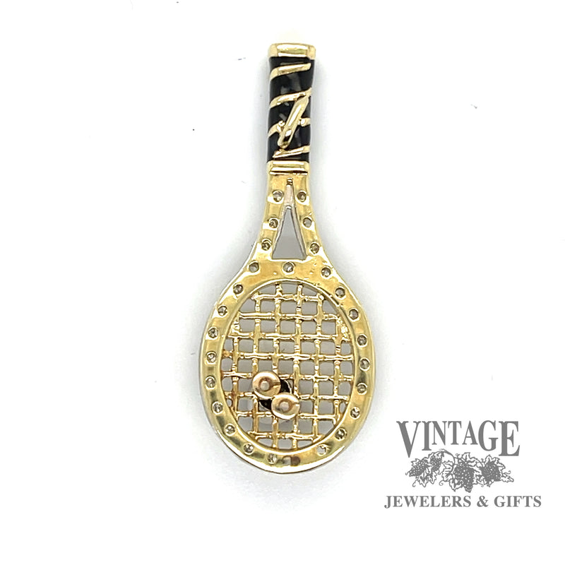 Tennis Charm/pendant in Two Tone 14k and Diamonds