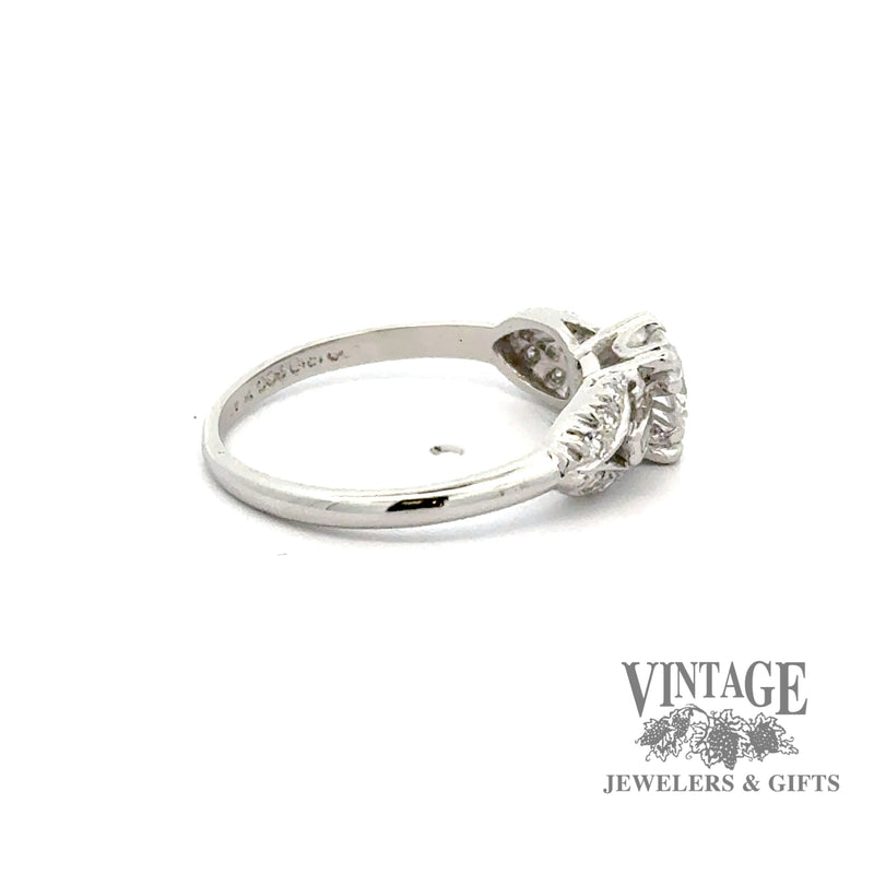 .70 CTW Platinum vintage illusion head diamond ring side