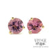 Pink tourmaline 4mm 14ky gold stud earrings.