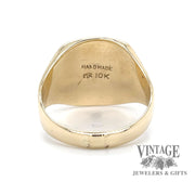 Vintage deco 10ky gold signet ring solid bottom