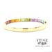 Rainbow gradient gemstone 18ky gold hinged bangle bracelet bottom