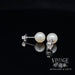 7 mm white/cream color 14kw gold akoya pearl stud earrings back