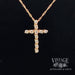 Diamond 14k rose gold cross necklace