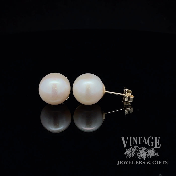11mm south sea cultured pearl 14ky gold stud earrings