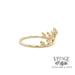 Flower and leaf with diamonds 14ky gold ring side