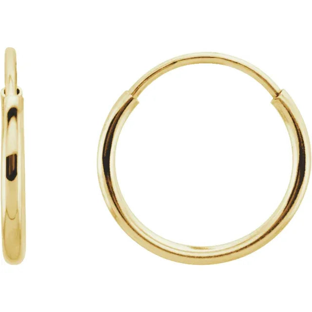 Endless hoops 10mm 14ky gold