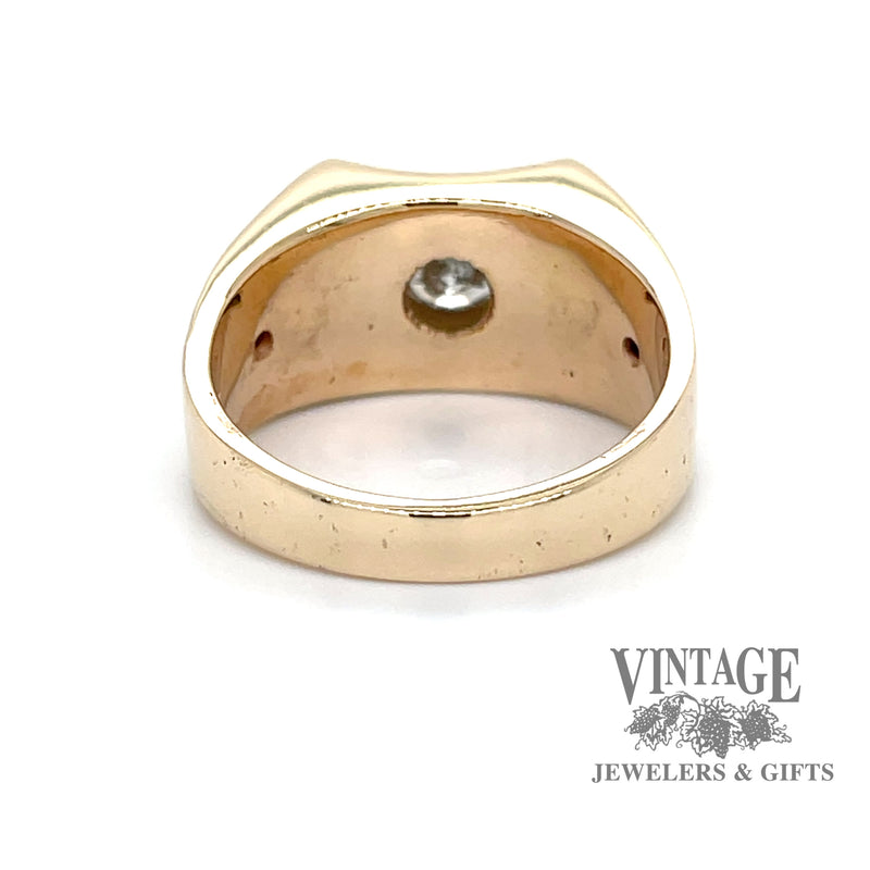 Bezel set 14ky gold ring botom