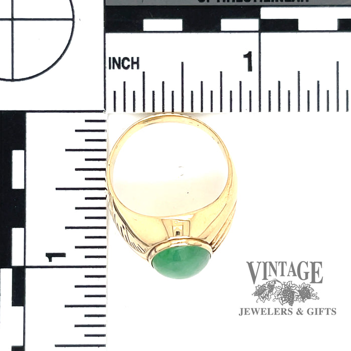 Jadeite Saddle Ring in 14k  SCALE