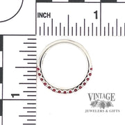 14k White Gold and Pink Spinel Stacker Ring scale