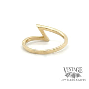 Zigzag natural diamond 14ky gold ring bottom