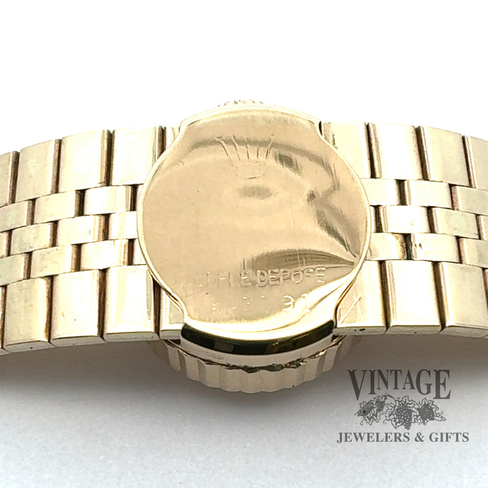 Vintage Ladies slide Rolex 18ky gold watch, case back
