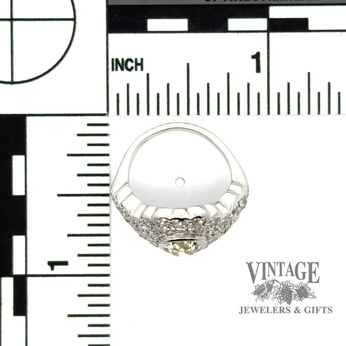 Antique pave 2.09ctw diamond platinum ring with scale