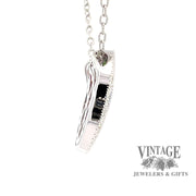 Oval Mosaic colored gemstone and diamond 14kw gold necklace side