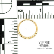 Bezel set diamond bubble 14ky gold hand engraved ring scale