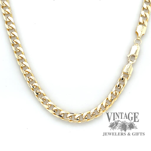 20” Cuban link 5mm solid 14ky gold chain necklace