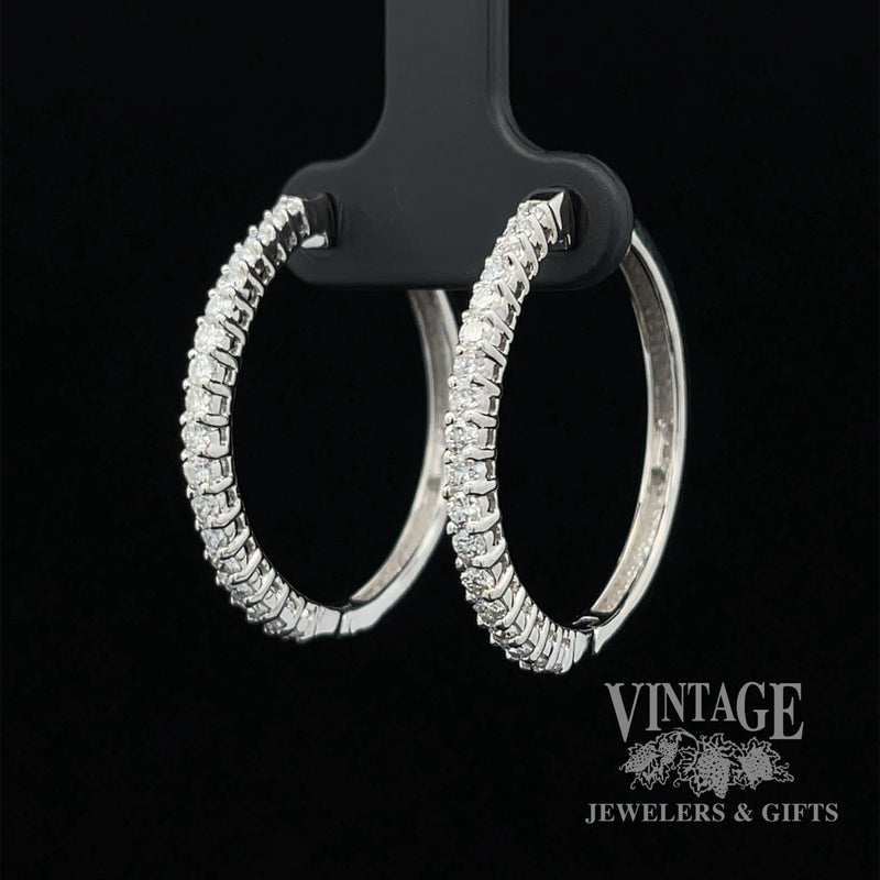 1.25ctw diamond hinged 14kw hoop earrings