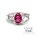 Pink tourmaline and diamond 14KW gold ring