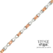 18kw gold Precious topaz and diamond estate bracelet