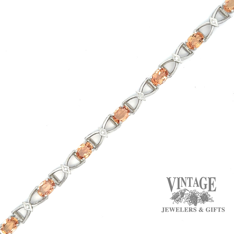18kw gold Precious topaz and diamond estate bracelet