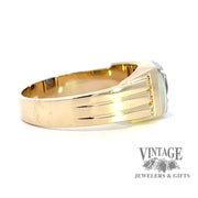 1.6 carat royal blue natural sapphire 14ky gold ring side