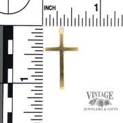 Vintage 9k gold cross pendant back scale