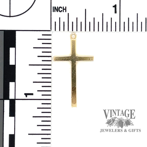 Vintage 9k gold cross pendant back scale