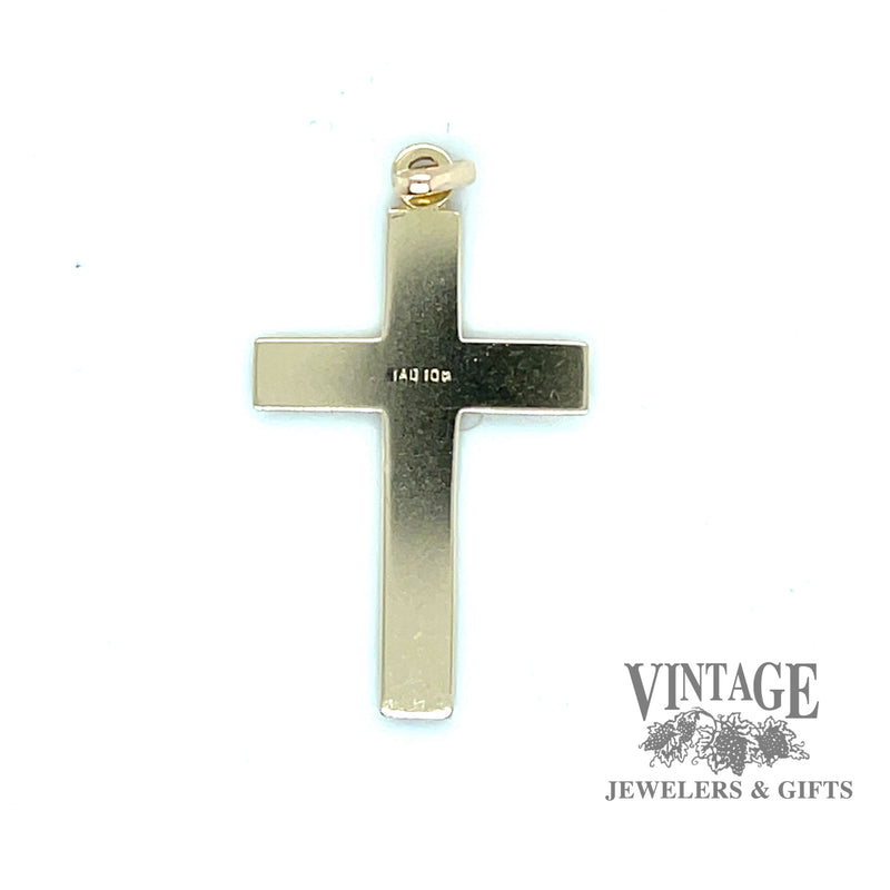 Hand engraved gold cross back