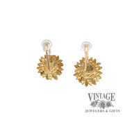 Sunflower 14ky gold drop earrings back