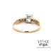 14 karat/18 karat two tone .60 carat total weight diamond illusion head antique engagement ring, underside