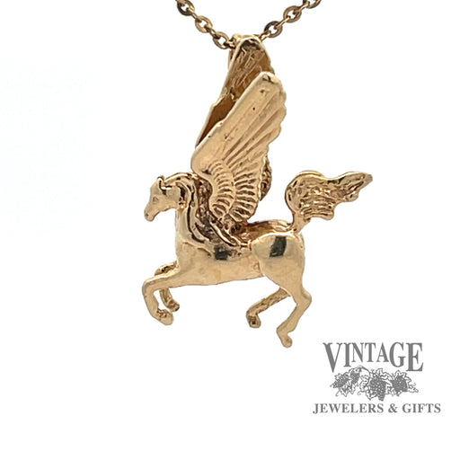 Pegasus Pendant/Charm in 14k Yellow Gold FRONT