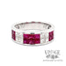 Ruby and diamond invisible set 14k white gold ring