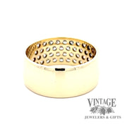 18 karat yellow gold 1.3 ctw pave diamond flat band ring, rear view