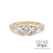 Three stone 14k gold natural diamond ring with accented diamond shank, 1.73 CTW.