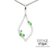 14kw gold Tsavorite green garnet and diamond necklace