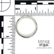 Embossed scroll 14KW gold ring band scale