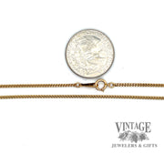 24” 18k gold 1.5 mm curb chain necklace scale