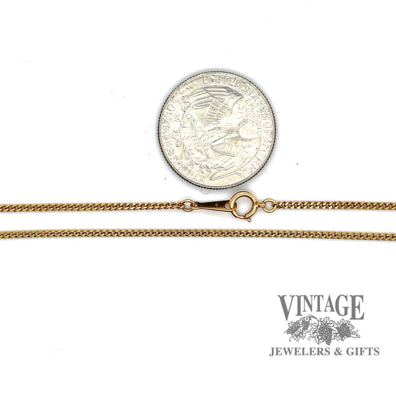 24” 18k gold 1.5 mm curb chain necklace scale