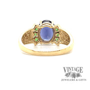 Tanzanite and Tsavorite Ring in 10k BACK