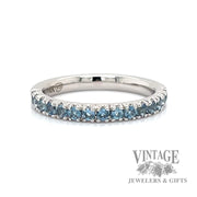 Aquamarine 14k white gold ring band