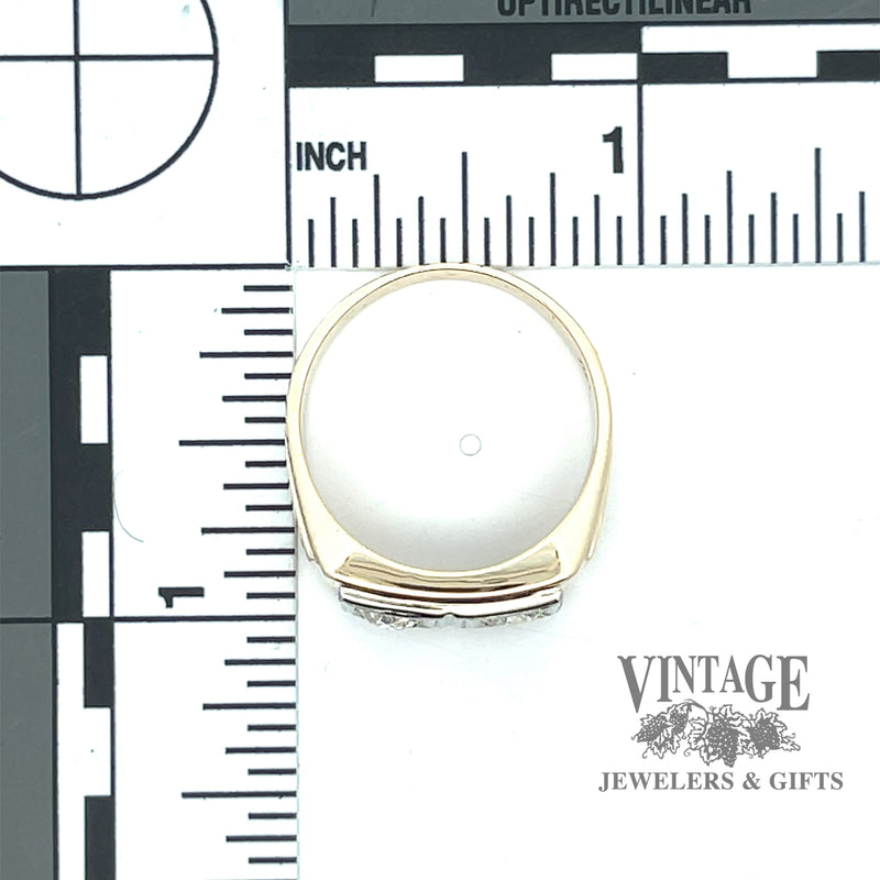 Vintage two diamond illusion 14ky ring scale