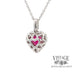 Heart shaped natural ruby and diamond 14KW gold pendant back